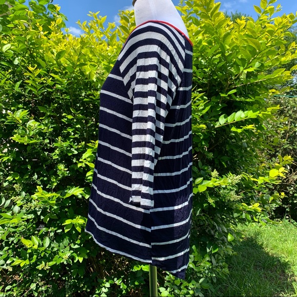 GAL Boss Striped Colorblock Red White Blue Top Medium Soft & comfy! - Picture 5 of 7